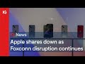 Apple shares down as #Foxconn disruption continues