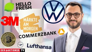 BITCOIN Märkte am Morgen: HelloFresh, Lufthansa, Volkswagen, Commerzbank, 3M, Bitcoin