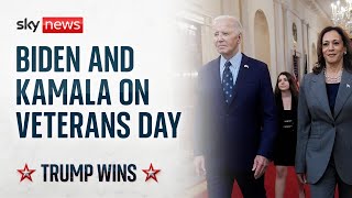 JOE Joe Biden and Kamala Harris participate in wreath-laying ceremony during Veterans Day