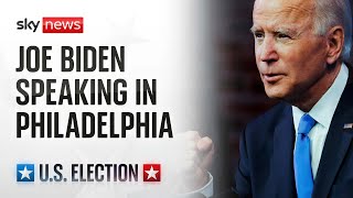 JOE Joe Biden speaking in Philadelphia about his administration&#39;s support for unions