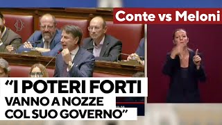 &quot;I poteri forti sono in luna di miele con il suo governo&quot;: l&#39;attacco di Conte a Meloni in Aula