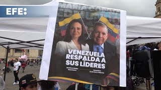 Venezolanos protestan en la capital colombiana para reivindicar el triunfo de González Urrutia