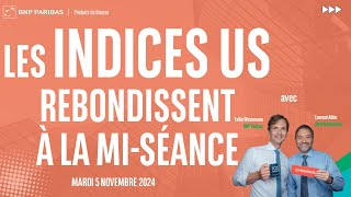 Les indices US rebondissent à la mi-séance - 100% Marchés - soir - 05/11/2024