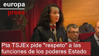 Presidnta TSJEx pide &quot;respeto&quot; a las funciones de los tres poderes como garantía Estado Derecho