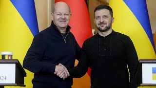 En Ukraine, la visite sur un fil d&#39;Olaf Scholz