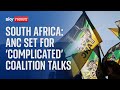 South Africa election: ANC set for 'complicated' coalition talks after losing parliamentary majority