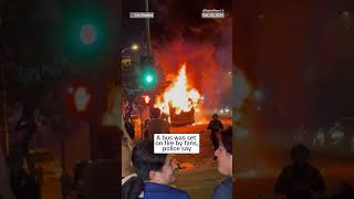 Fan celebrations turned violent after the Dodgers World Series win