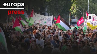 Manifestantes pro Palestina llenan paseo de Gràcia de Barcelona en una de las marchas europeas