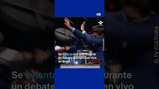 Agresión con una silla en un debate en vivo en Brasil termina con candidato de ultraderecha herido