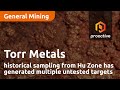 Torr Metals announces historical sampling from Hu Zone has generated multiple untested targets