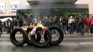 AUDI AG O.N. Protest gegen drohendes Aus von Audi in Brüssel: 200 Autoschlüssel weg