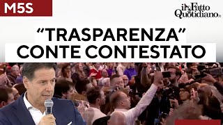 M5S, Conte contestato al grido di &quot;Trasparenza&quot;. Lui dal palco: &quot;Dibattito aperto a tutti&quot;