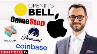 GAMESTOP CORP. Opening Bell: Apple, Paramount Global, Coinbase, Gamestop, Block