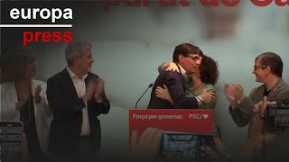 PSC celebra la victoria en Cataluña, mientras ERC lamenta la pérdida de escaños