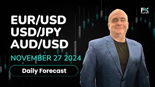 AUD/USD EUR/USD, USD/JPY, AUD/USD Price Forecast Today: Euro, Yen, Dollar Technical Analysis (November 27)