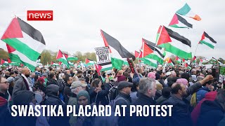 Man arrested for carrying swastika placard at pro-Palestinian protest