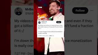 TWITTER INC. MrBeast said he made more than $250k from posting on X, formerly Twitter. #MrBeast #BBCNews #Shorts