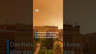 ORANGE Sahara-Wüstenstaub färbt Athens Himmel orange | DW Nachrichten