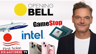 FIRST SOLAR INC. Opening Bell: Apple, First Solar, Gamestop, Intel, Nvidia, Boeing