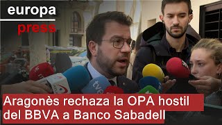 BBVA Aragonès rechaza la OPA hostil del BBVA a Banco Sabadell
