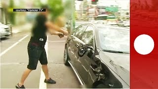 AMG Owner of a Mercedes-Benz S63 AMG smashes his car, South Korea