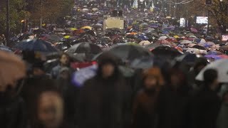 Thousands of Serbians demand prime minister&#39;s resignation following deadly roof collapse