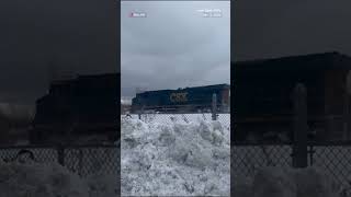 Train collides with truck stuck on track due to ice and snow