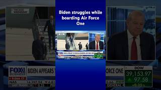 Biden wobbles at top steps while boarding Air Force One #shorts