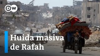 LUNES Ejército israelí afirma que unos 300.000 gazatíes salieron de Rafah desde el lunes
