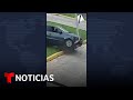 Una mujer choca su auto durante un examen de conducir | Noticias Telemundo