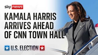 Kamala Harris arrives in Philadelphia ahead of her CNN Town Hall