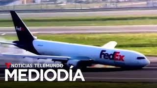 DIA Video del día: Avión tuvo que aterrizar sin el tren de nariz | Noticias Telemundo