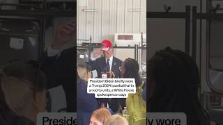 Biden wears Trump 2024 hat