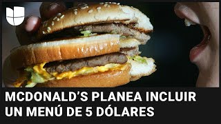 MCDONALD S CORP. ¿Hamburguesas a $5? McDonald’s planea un menú para personas de bajos recursos
