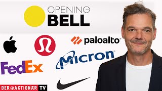 NIKE INC. Opening Bell: Nike, Lululemon, FedEx, Micron Technology, Palo Alto, Apple