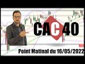 CAC40 INDEX - CAC 40 Point Matinal du 16-05-2022 par boursikoter