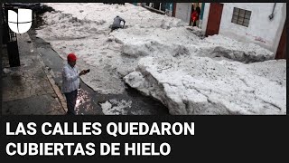 Las impactantes imágenes de fuerte lluvia y granizada en Puebla, México