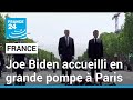 Joe Biden accueilli en grande pompe à Paris : la flamme du soldat inconnu ravivée • FRANCE 24