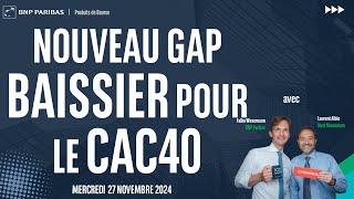 CAC40 INDEX Nouveau gap baissier pour le CAC40  - 100% Marchés - soir - 27/11/2024