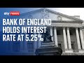 BREAKING: Bank of England holds interest rate at 5.25%