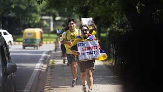 Manifestation de Tibétains devant l&#39;ambassade de Chine en Inde