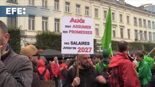 Miles de manifestantes piden en Bruselas un plan para el sector automovilístico europeo