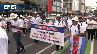 Protestan los sectores productivos de Costa Rica contra las políticas monetarias y agrícolas