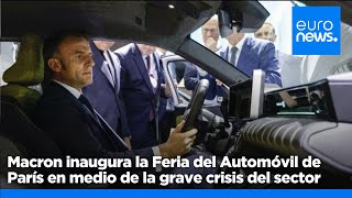 Macron inaugura la Feria del Automóvil de París en medio de la grave crisis de los fabricantes