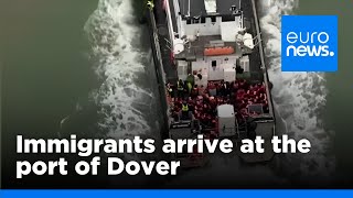 UK Border Force boat carrying migrants arrives in port of Dover