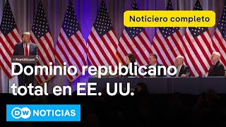 DW Noticias - 14 de noviembre: partido de Trump  obtiene mayoría en el Congreso [Noticiero completo]