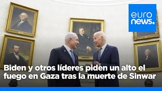 JOE Joe Biden y otros líderes internacionales piden un alto el fuego en Gaza tras la muerte de Sinwar