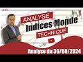 Analyse technique Indices Mondiaux du 30-08-2024 en Vidéo par boursikoter