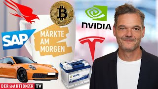 BITCOIN Märkte am Morgen: Bitcoin, Crowdstrike, Tesla, Nvidia, SAP, Porsche AG, Varta, LVMH