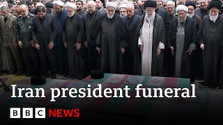 SUPREME ORD 10P Iran’s supreme leader Ayatollah Khamenei leads prayers at President Raisi&#39;s funeral | BBC News